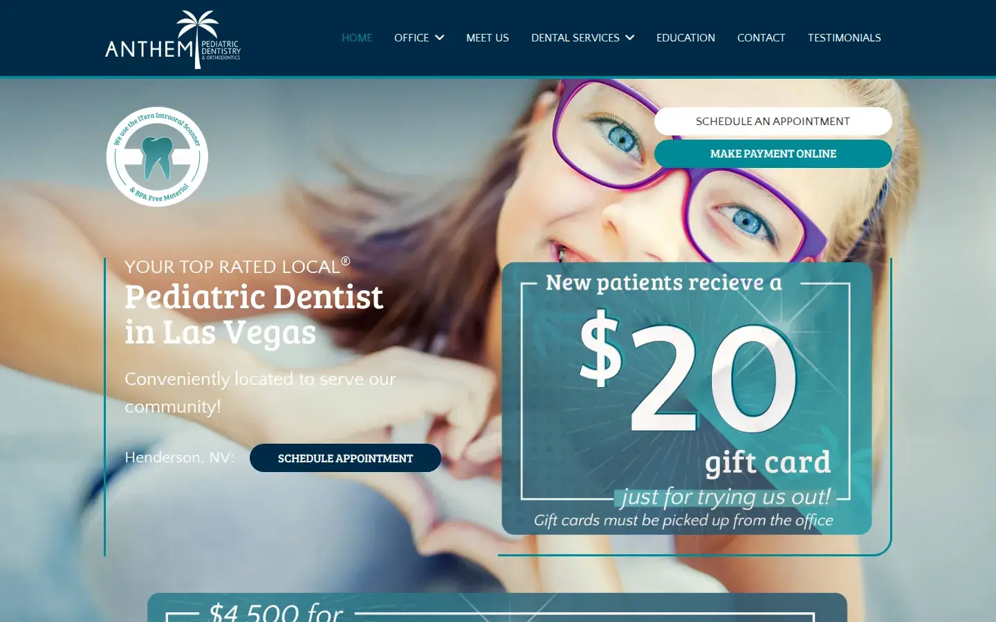 Homepage preview of Anthem Pediatric Dentistry