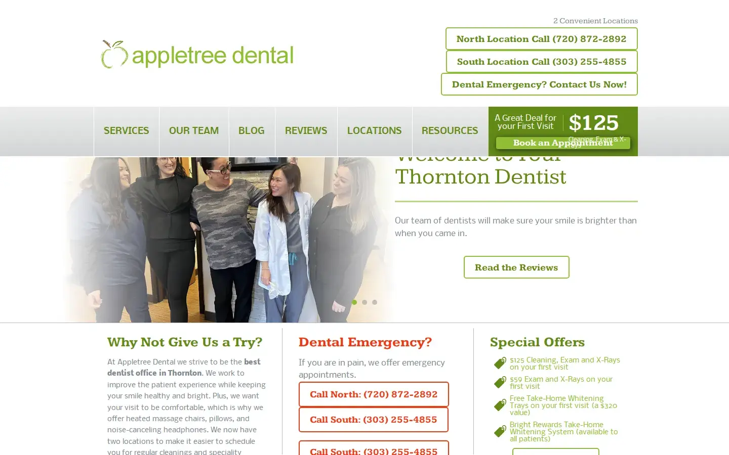 Homepage preview of Appletree Dental