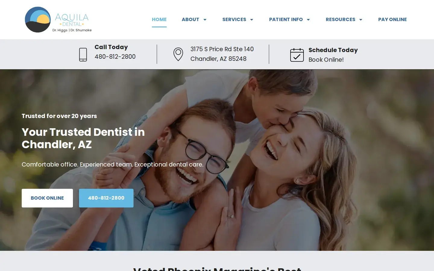 Homepage preview of Aquila Dental