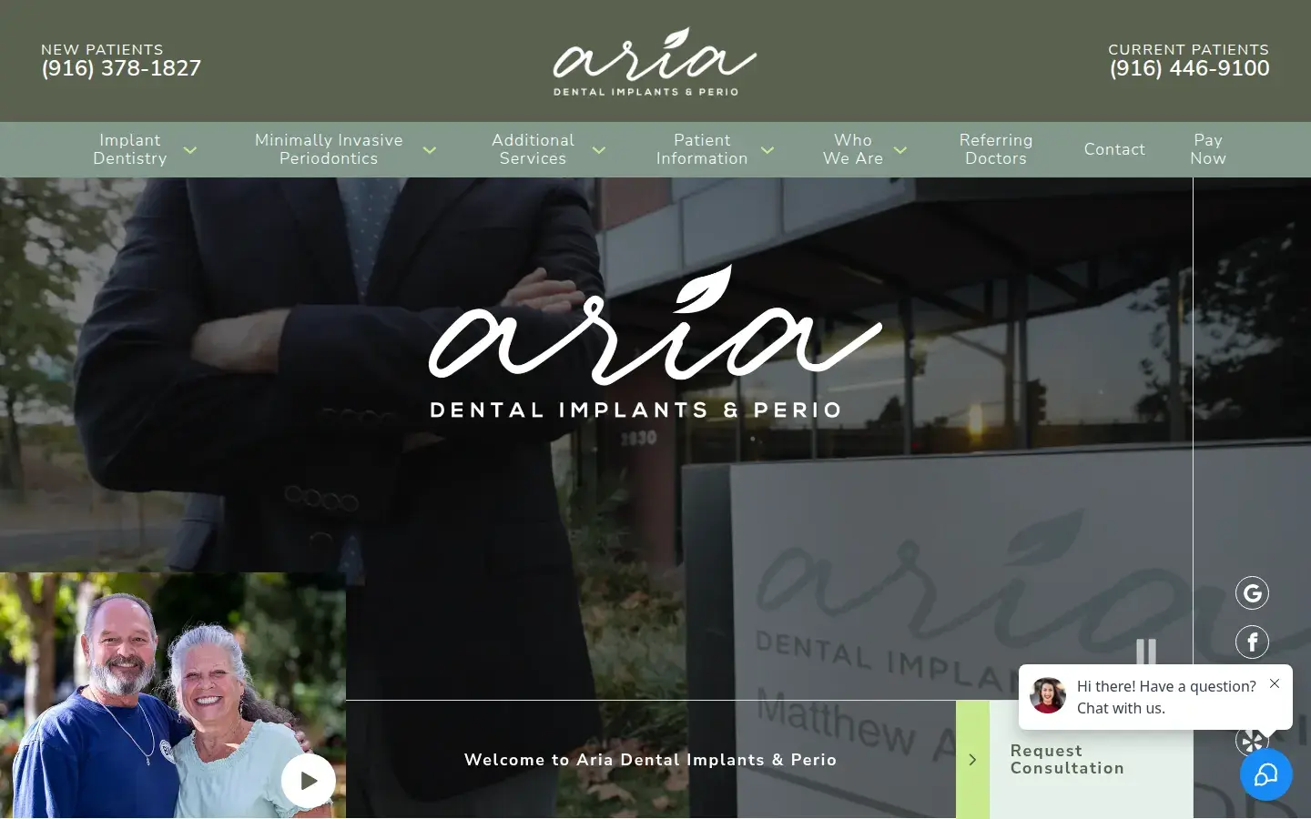 Homepage preview of Aria Dental Implants & Perio