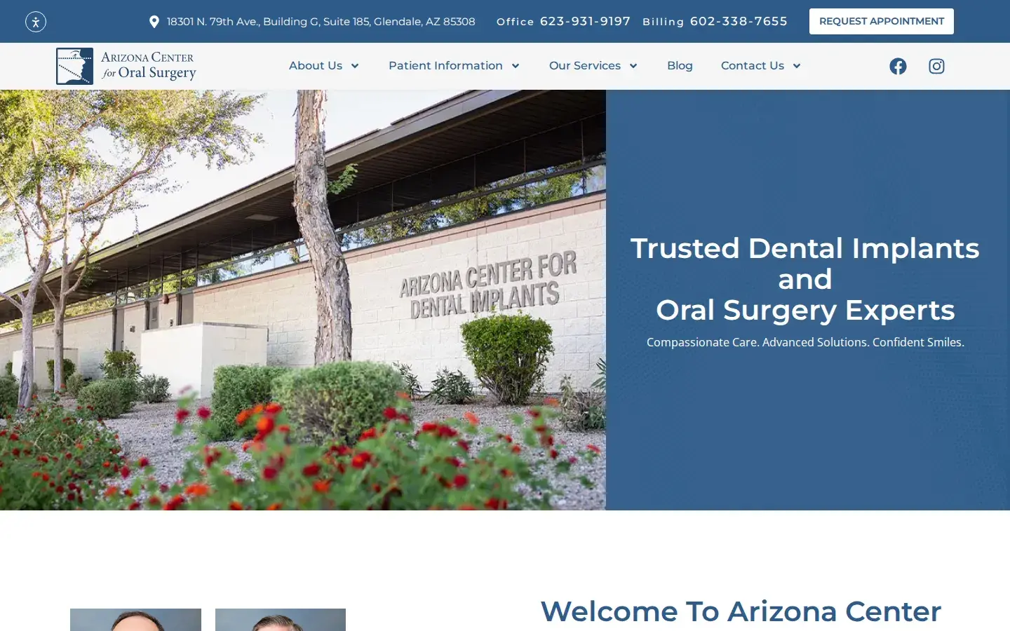 Homepage preview of Arizona Center for Implant, Facial & Oral Surgery