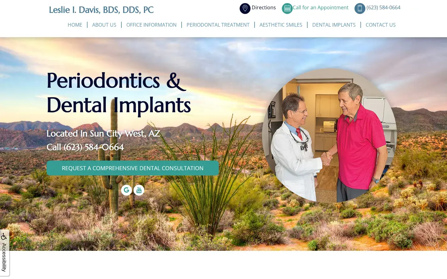 Homepage preview of Arizona Institute for Periodontics