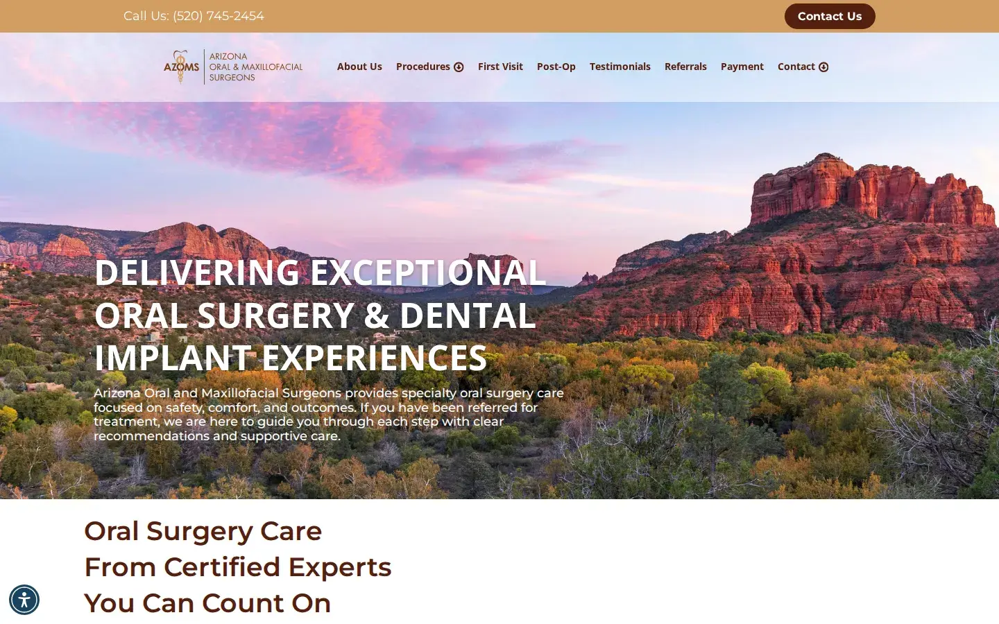 Homepage preview of Arizona Oral and Maxillofacial Surgeons