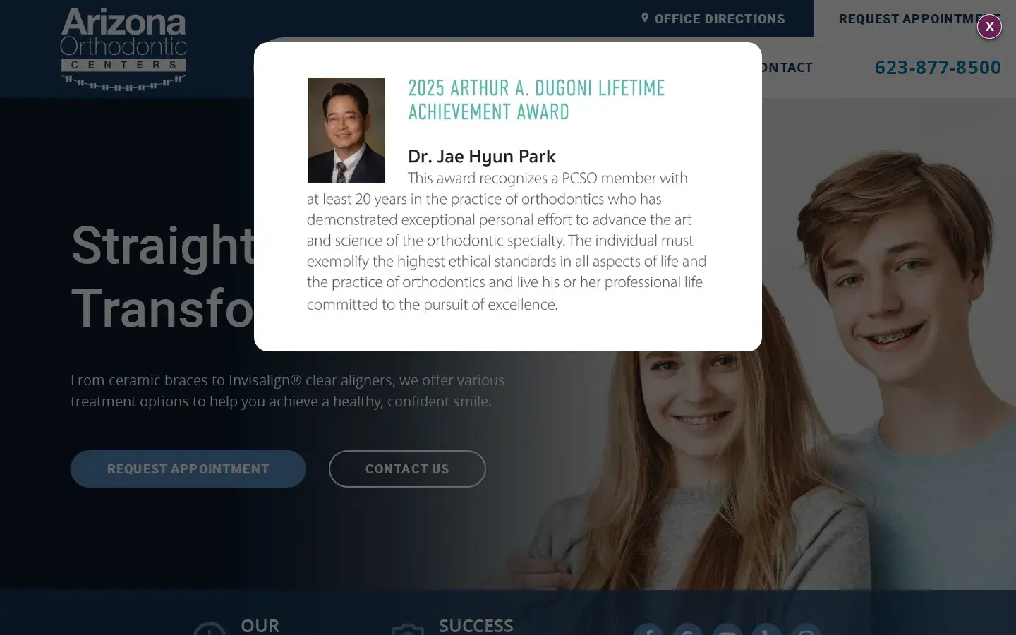 Homepage preview of Arizona Orthodontic Centers