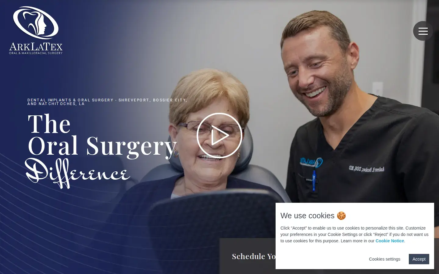 Homepage preview of ArkLaTex Oral & Maxillofacial Surgery