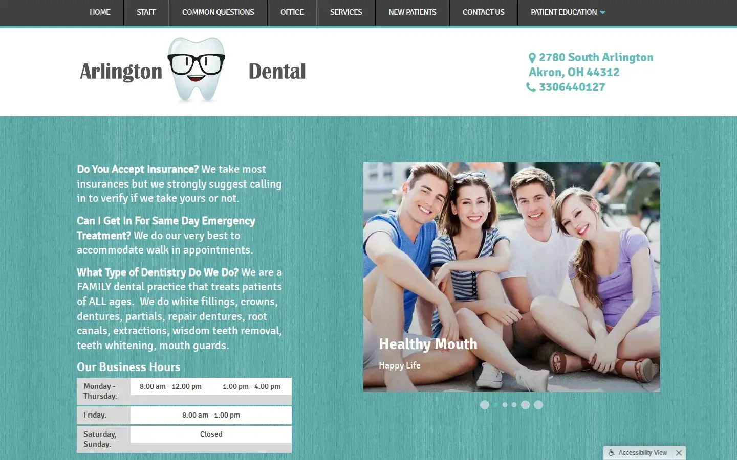 Homepage preview of Arlington Dental