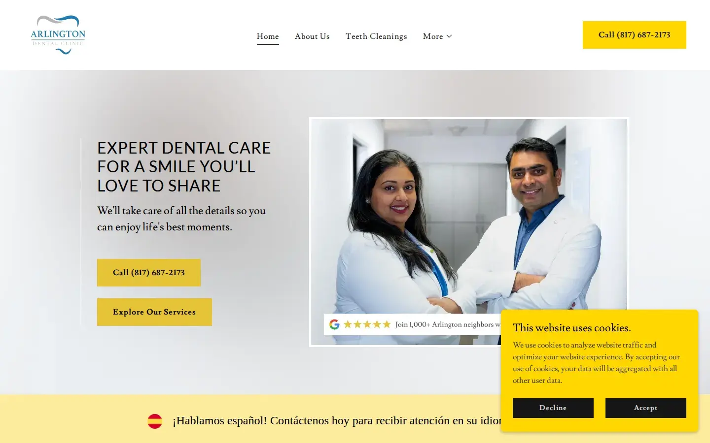 Homepage preview of Arlington Dental Clinic