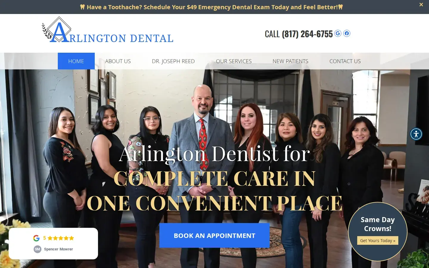 Homepage preview of Arlington Dental (Dr. Joseph Reed)
