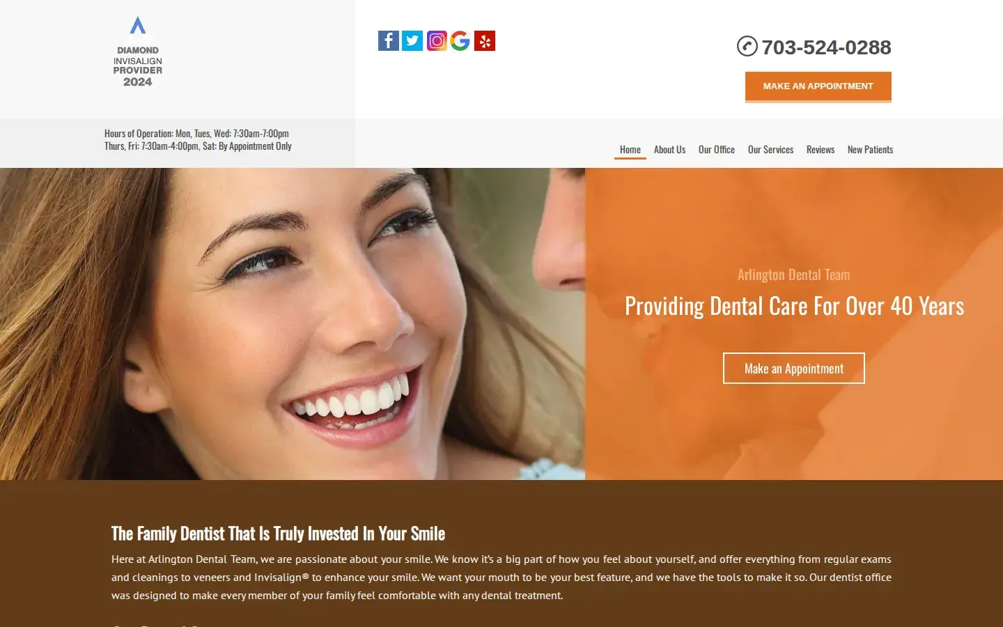 Homepage preview of Arlington Dental Team