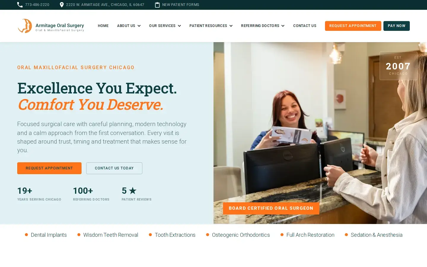 Homepage preview of Armitage Oral Surgery