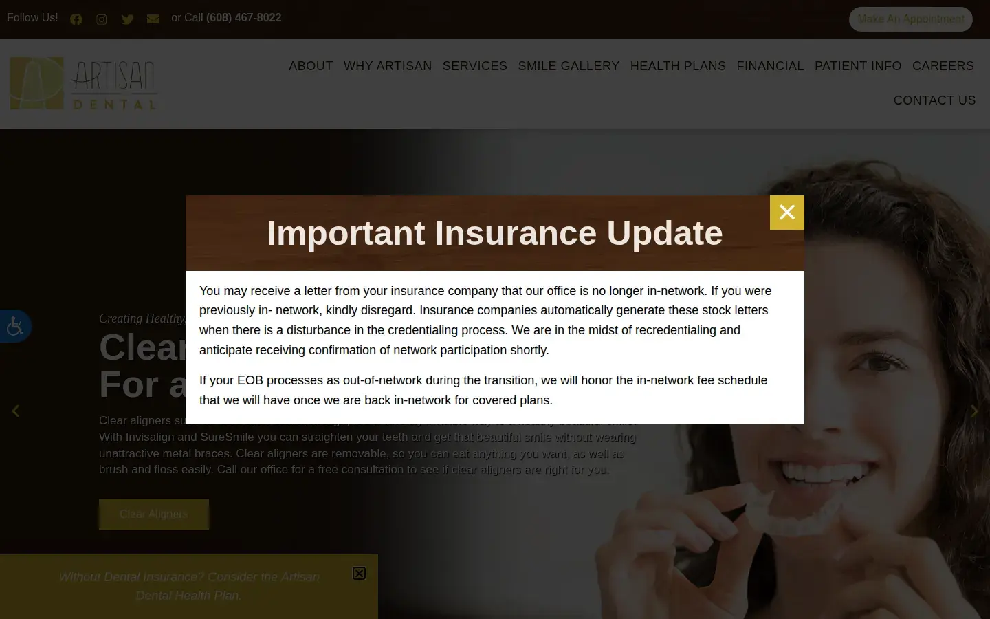 Homepage preview of Artisan Dental, LLC