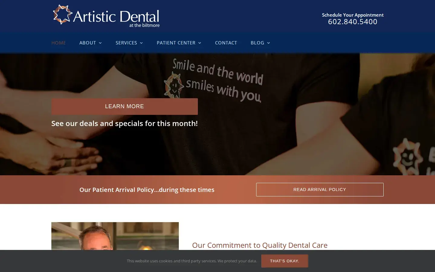Homepage preview of Artistic Dental at the biltmore