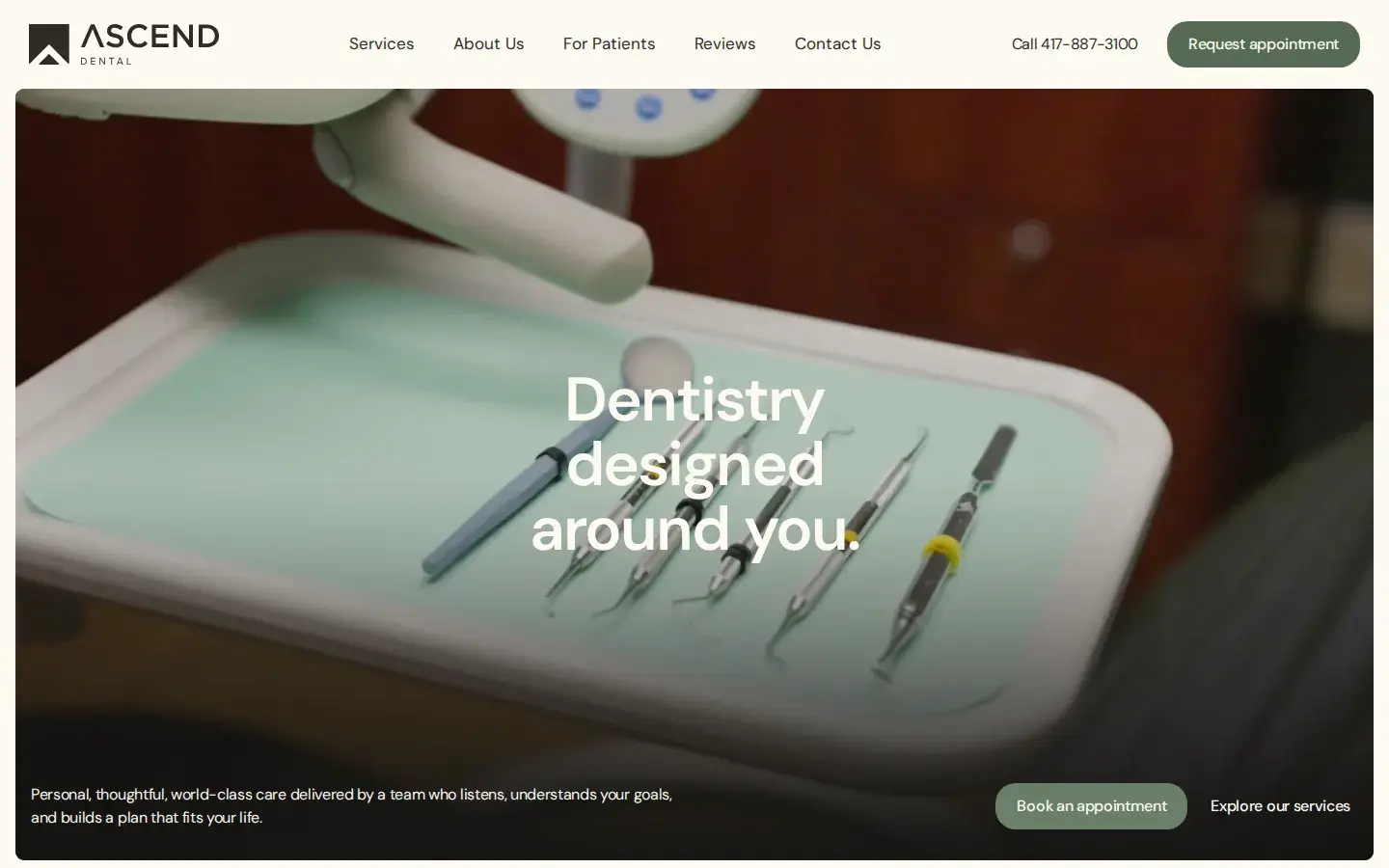 Homepage preview of Ascend Dental Design