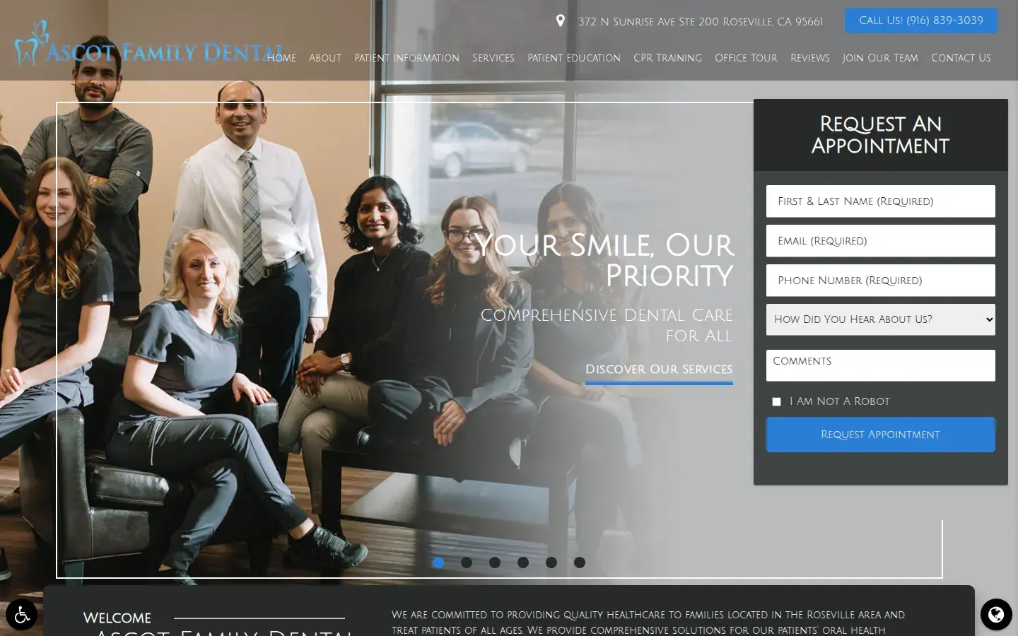 Homepage preview of Ascot Family Dental