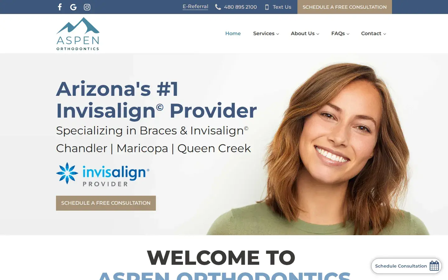 Homepage preview of Aspen Orthodontics