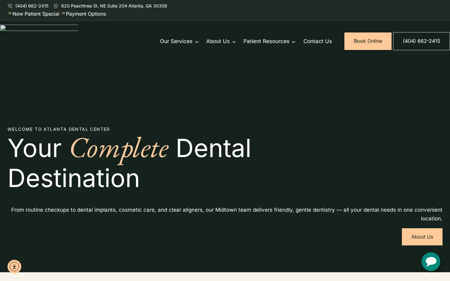 Homepage preview of Atlanta Dental Center