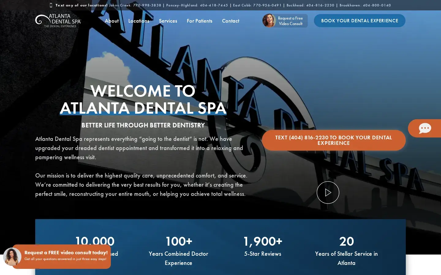 Homepage preview of Atlanta Dental Spa