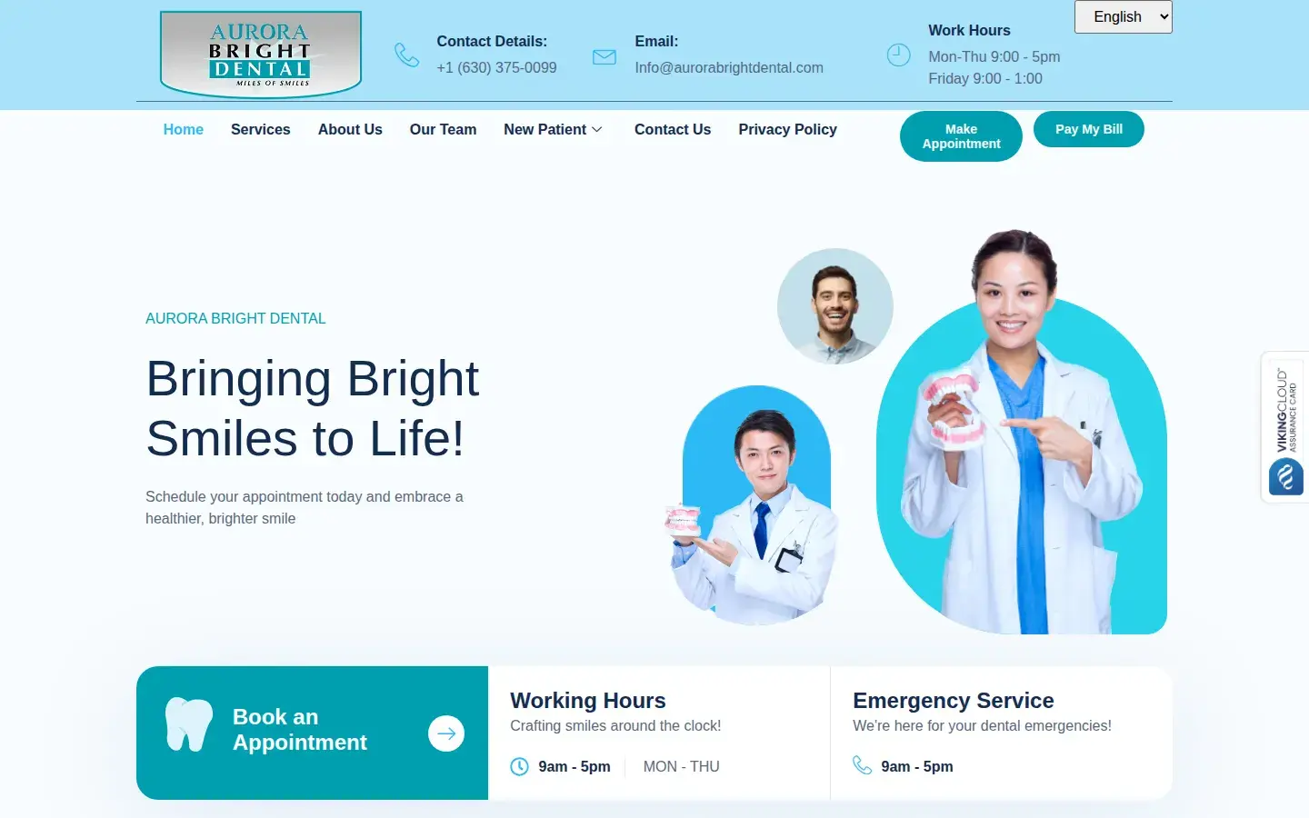 Homepage preview of Aurora Bright Dental