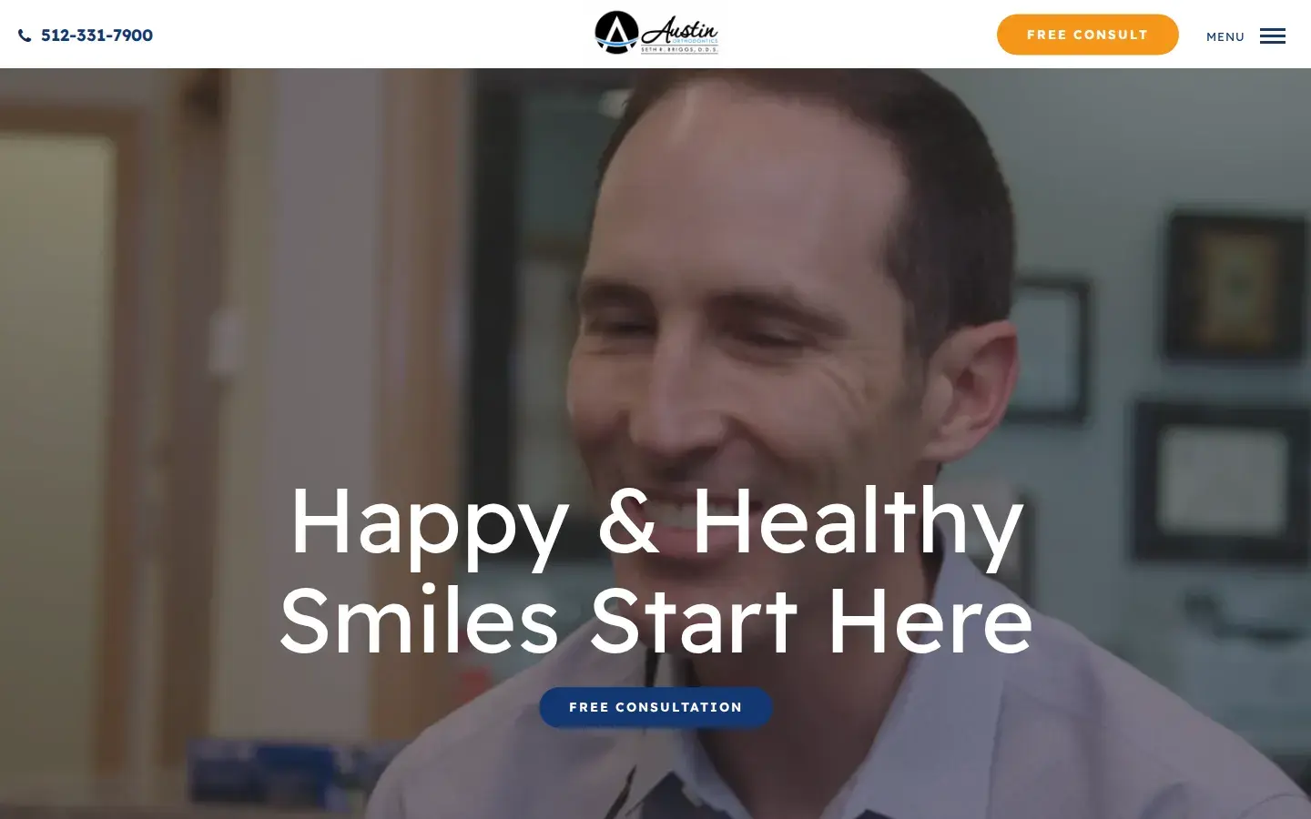 Homepage preview of Austin Orthodontics: Seth R Briggs DDS