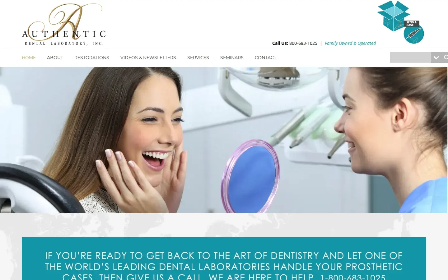 Homepage preview of Authentic Dental Laboratory, Inc.
