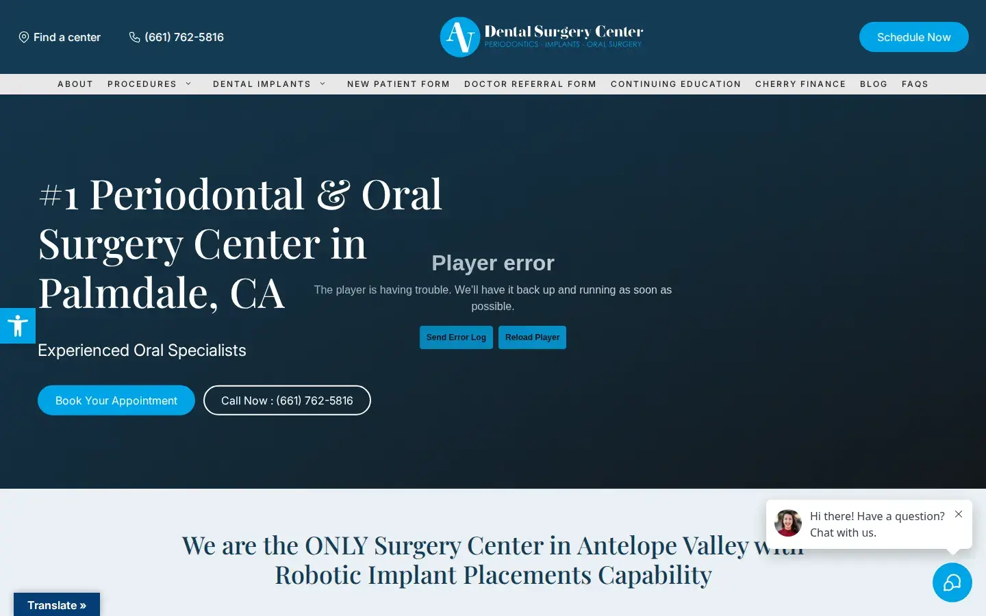 Homepage preview of AV Dental Surgery Center