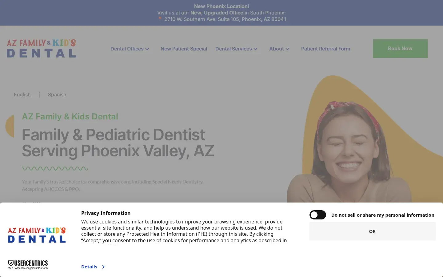 Homepage preview of AZ Family & Kids Dental