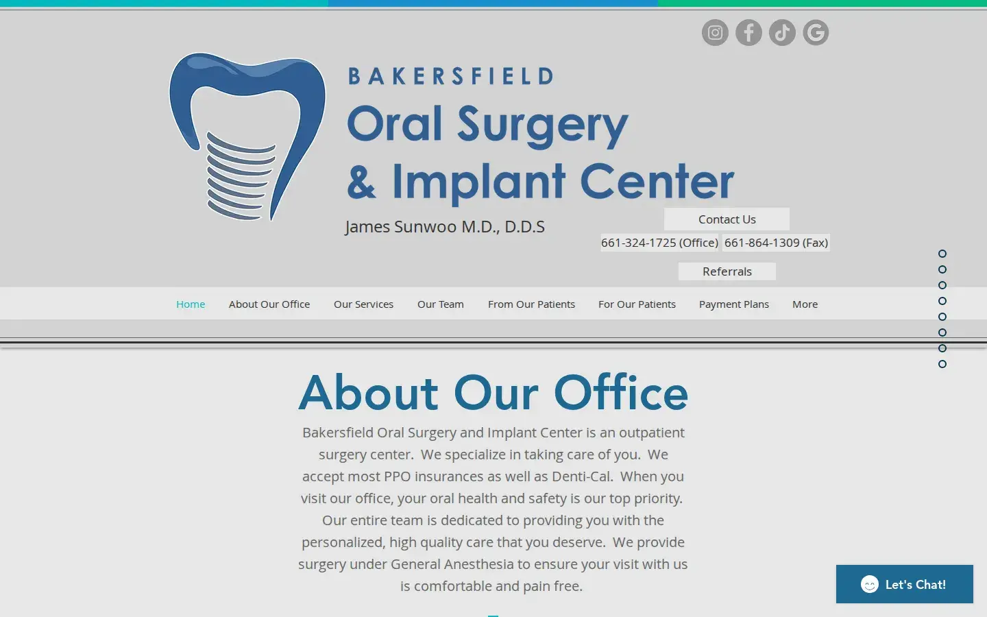 Homepage preview of Bakersfield Oral Surgery