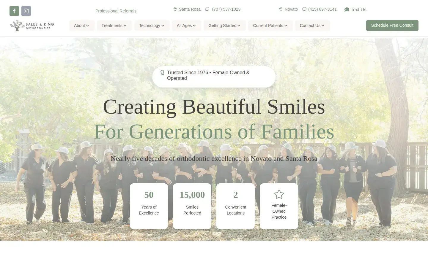 Homepage preview of Bales Orthodontics