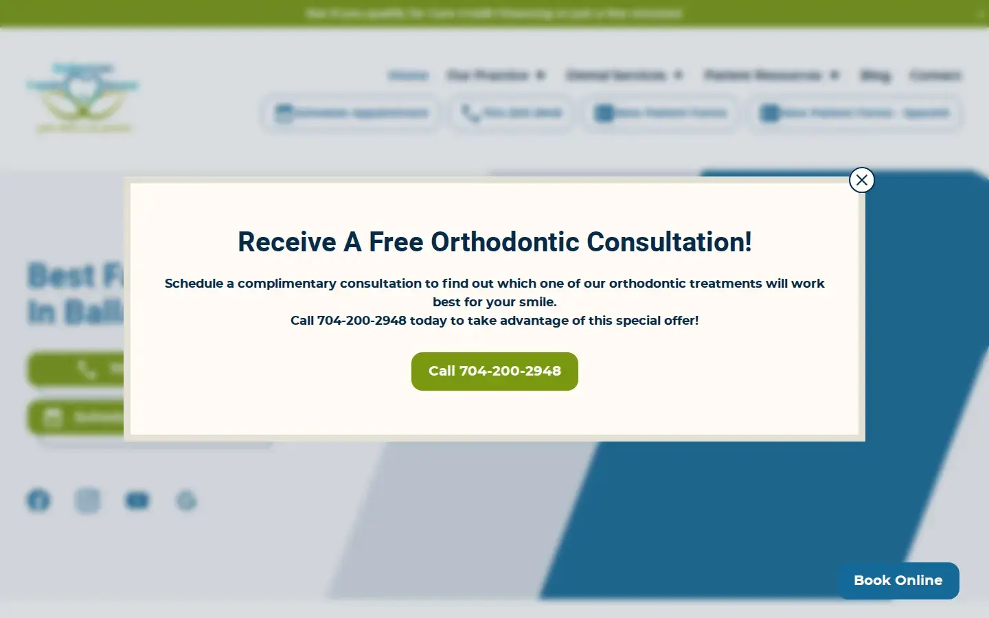 Homepage preview of Ballantyne Family Dental