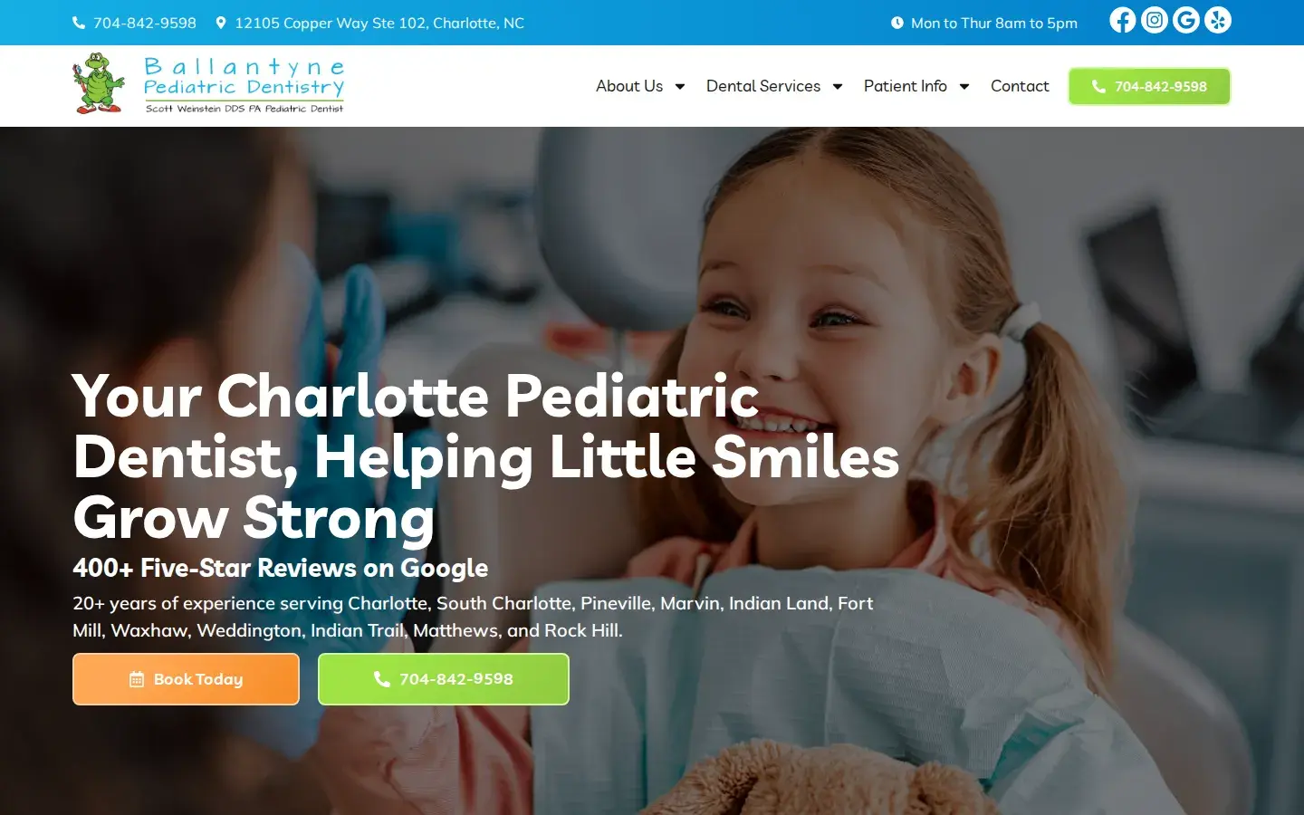 Homepage preview of Ballantyne Pediatric Dentistry
