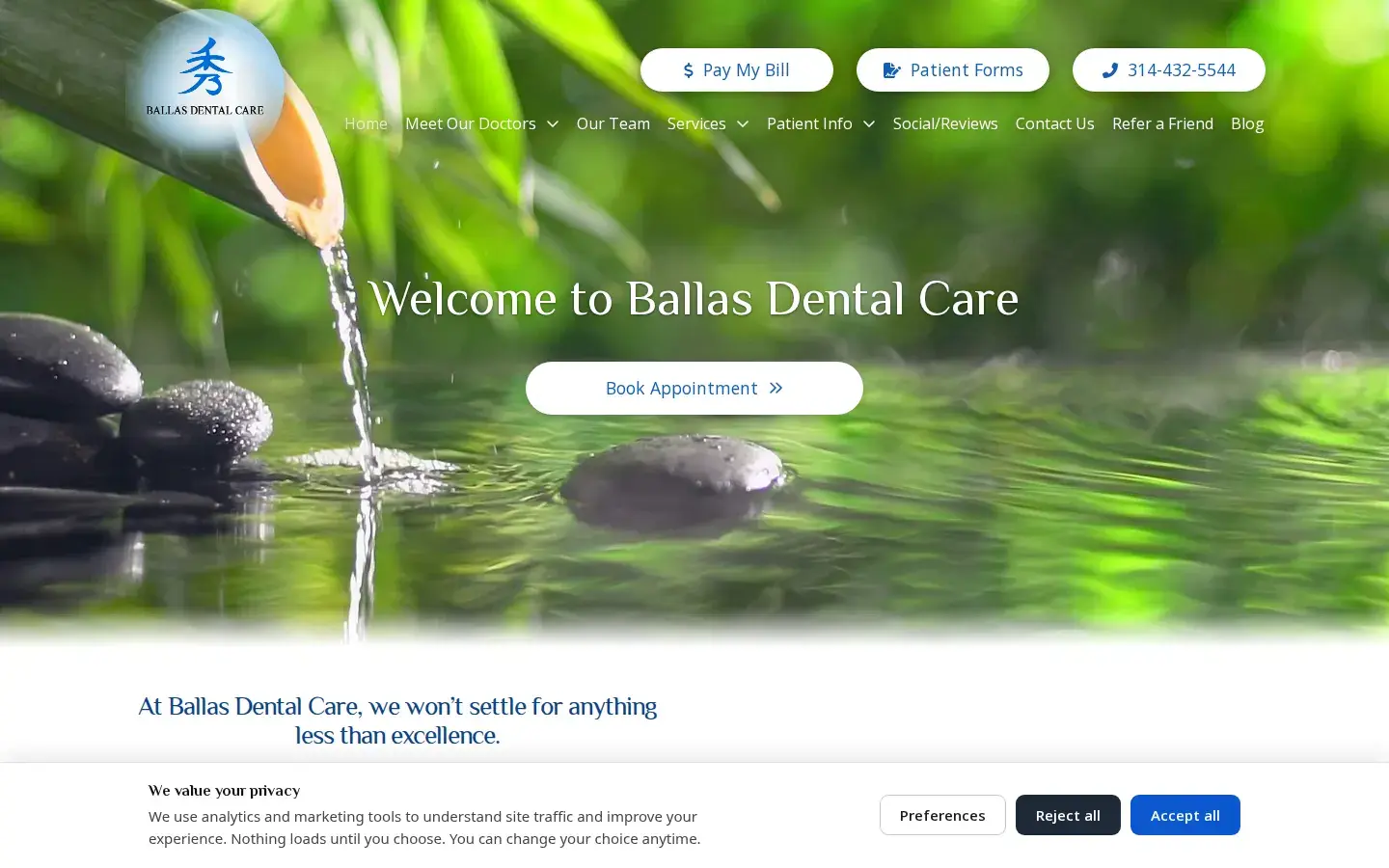 Homepage preview of Ballas Dental Care