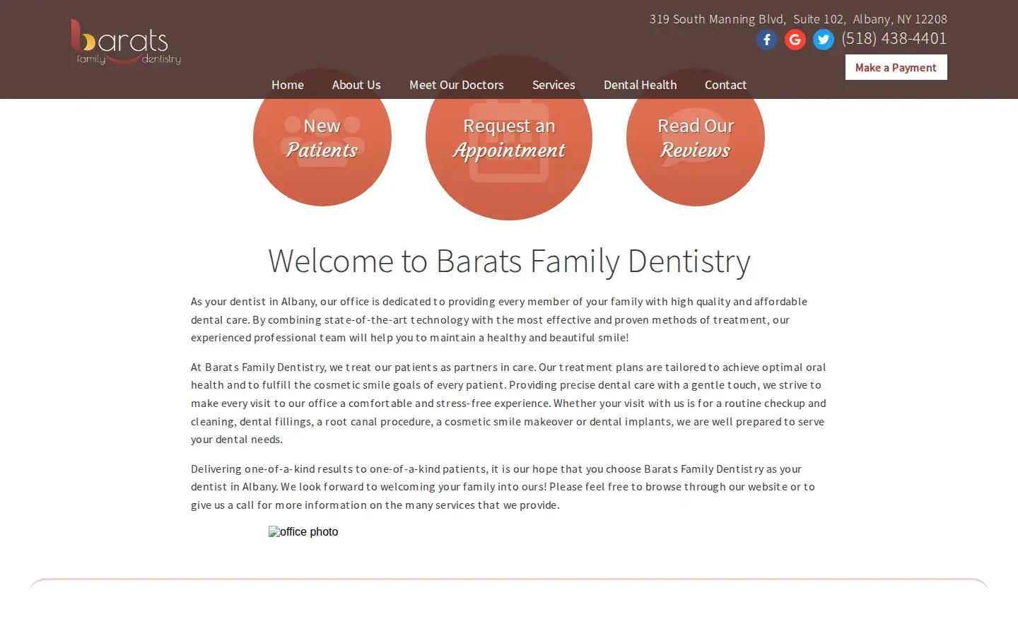 Homepage preview of Barats Family Dentist