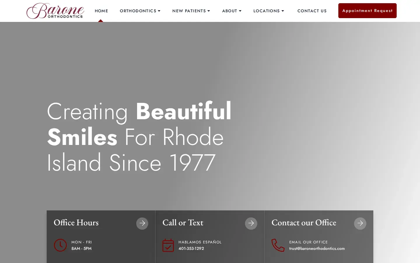 Homepage preview of Barone Orthodontics