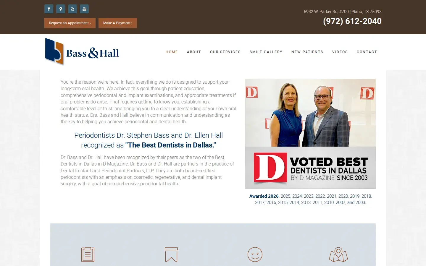 Homepage preview of Bass and Hall Dental Implant and Periodontal Partners