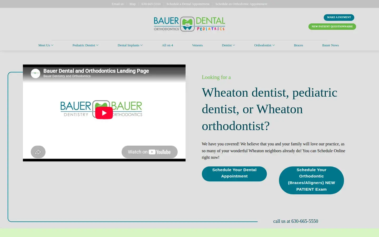 Homepage preview of Bauer Dentistry and Orthodontics