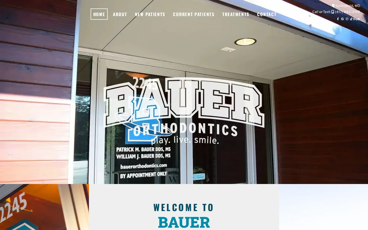Homepage preview of Bauer Orthodontics: Patrick M Bauer, DDS, MS