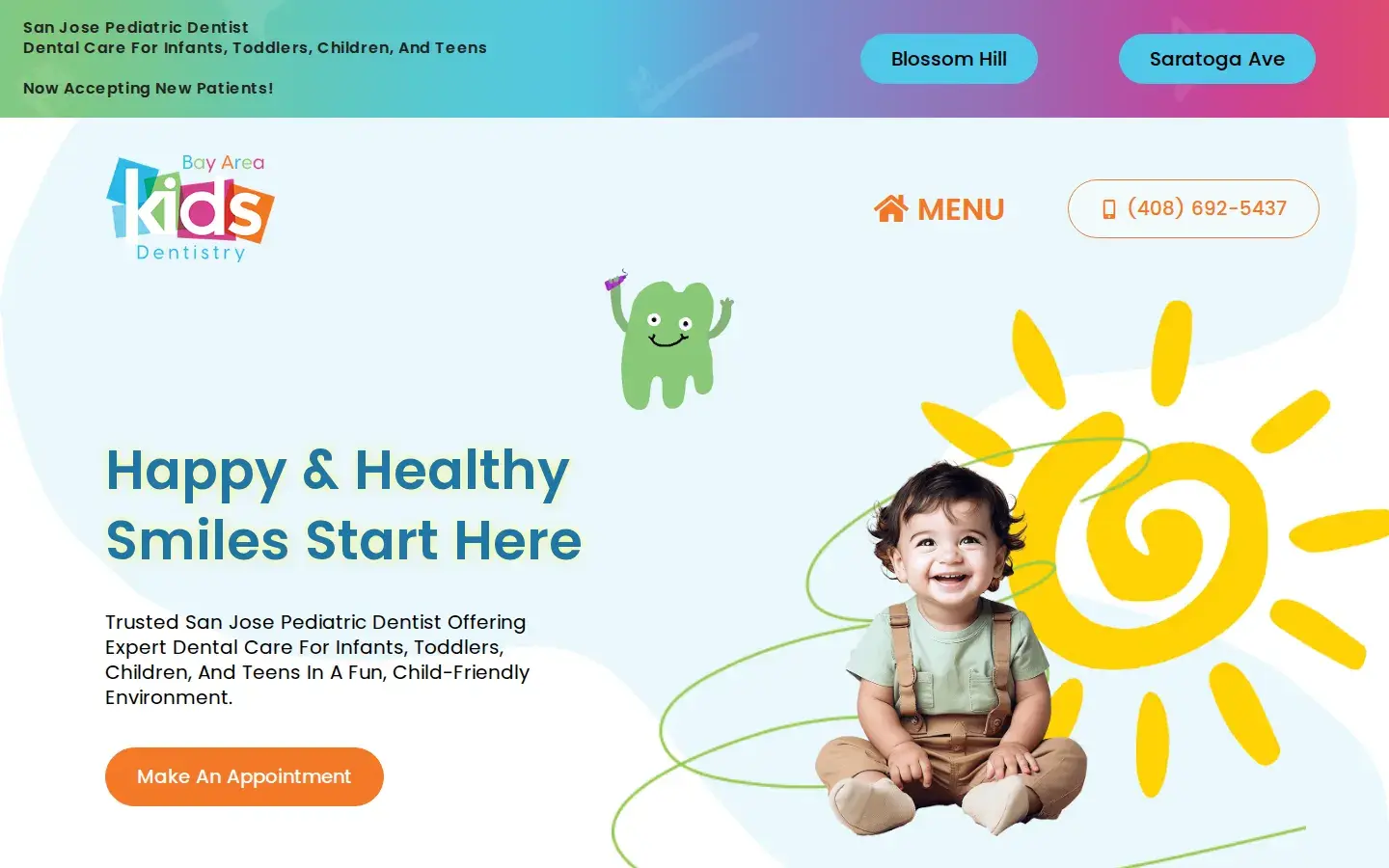 Homepage preview of Bay Area Kids Dentistry