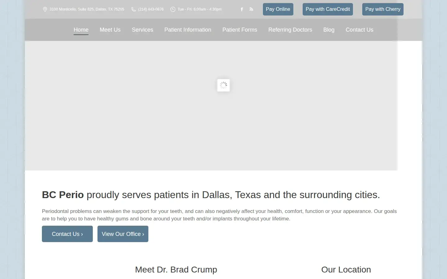 Homepage preview of BC Perio
