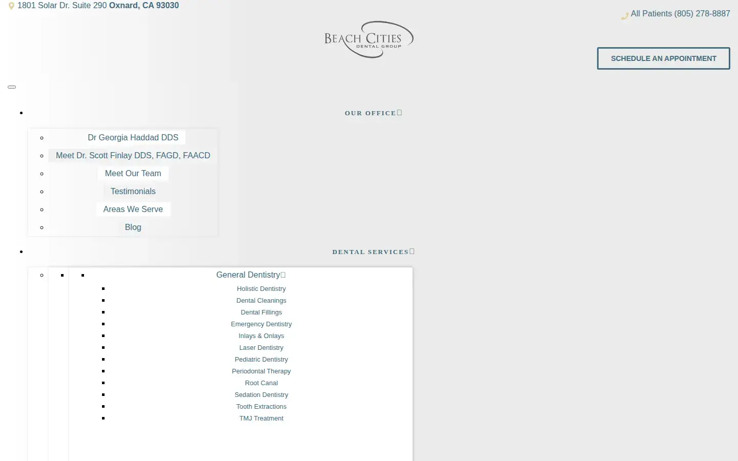 Homepage preview of Beach Cities Dental Group: Georgia Haddad, DDS