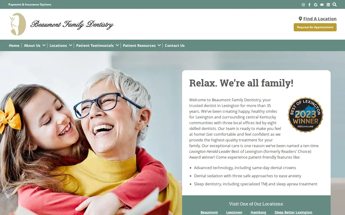 Homepage preview of Beaumont Family Dentistry