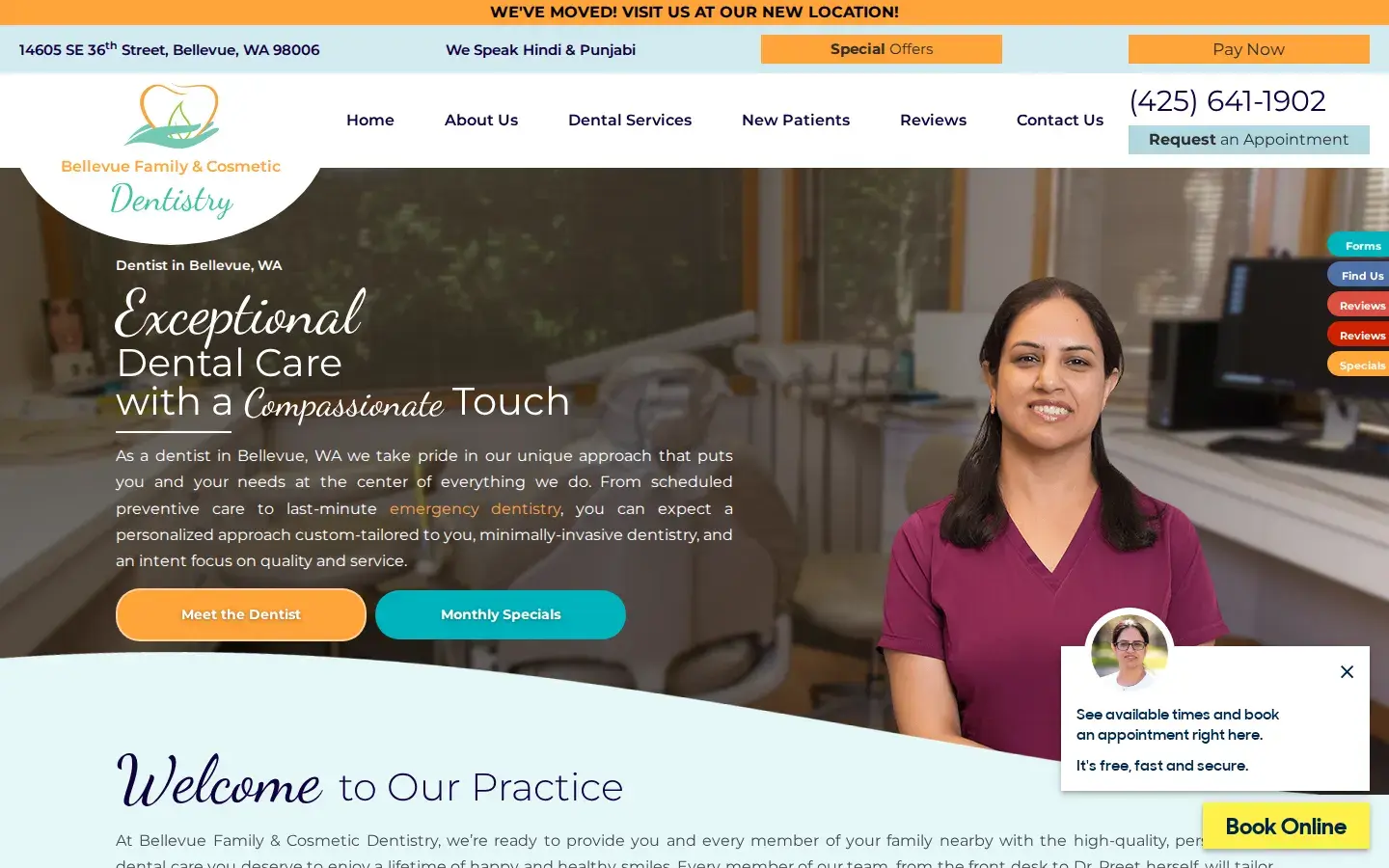 Homepage preview of Bellevue Family & Cosmetic Dentistry