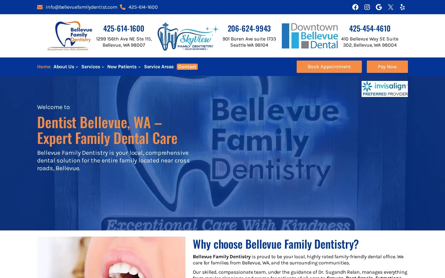 Homepage preview of Bellevue Family Dentistry