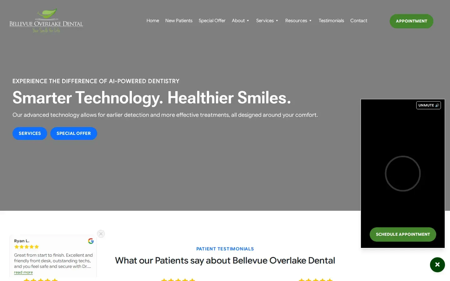 Homepage preview of Bellevue Overlake Dental