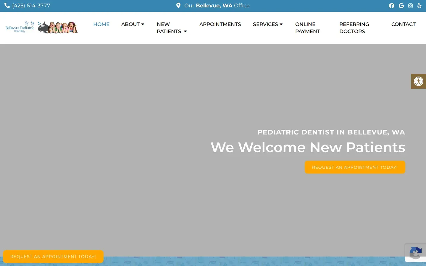 Homepage preview of Bellevue Pediatric Dentistry