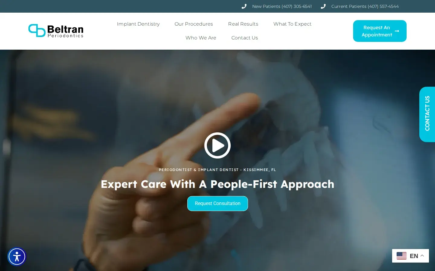 Homepage preview of Beltran Periodontics