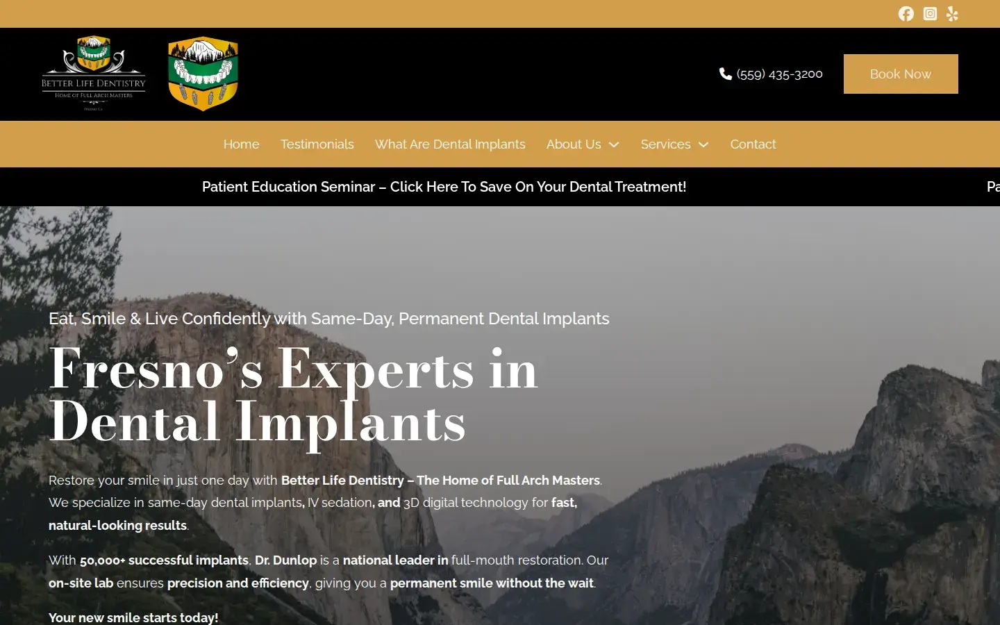 Homepage preview of Better Life Center for Implant and General Dentistry
