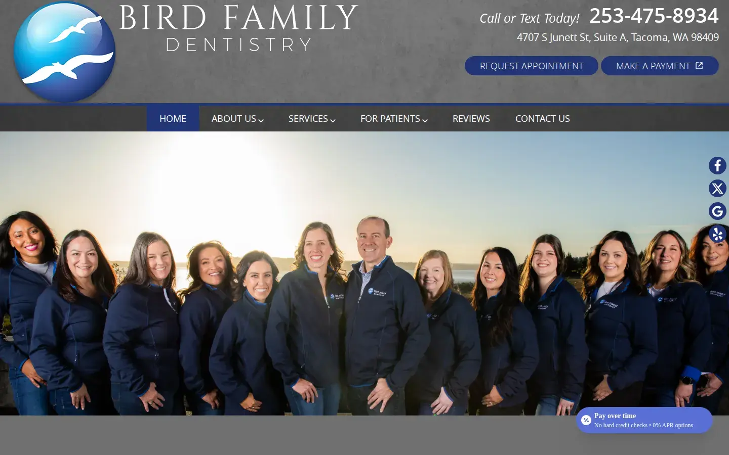 Homepage preview of Bird Family Dentistry