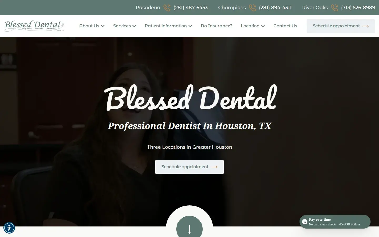 Homepage preview of Blessed Dental