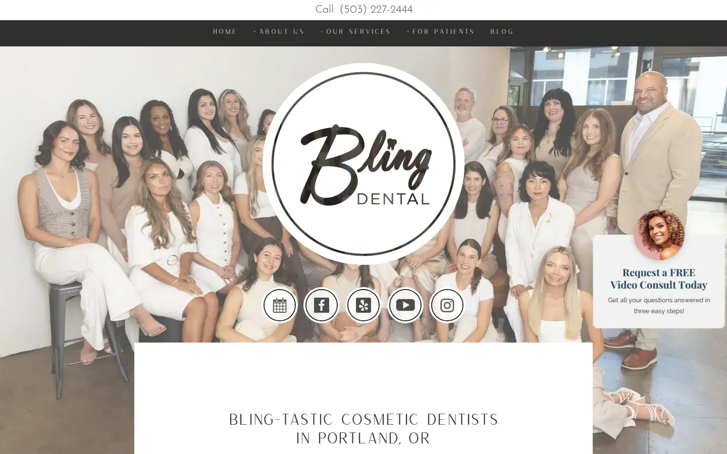 Homepage preview of Bling Dental