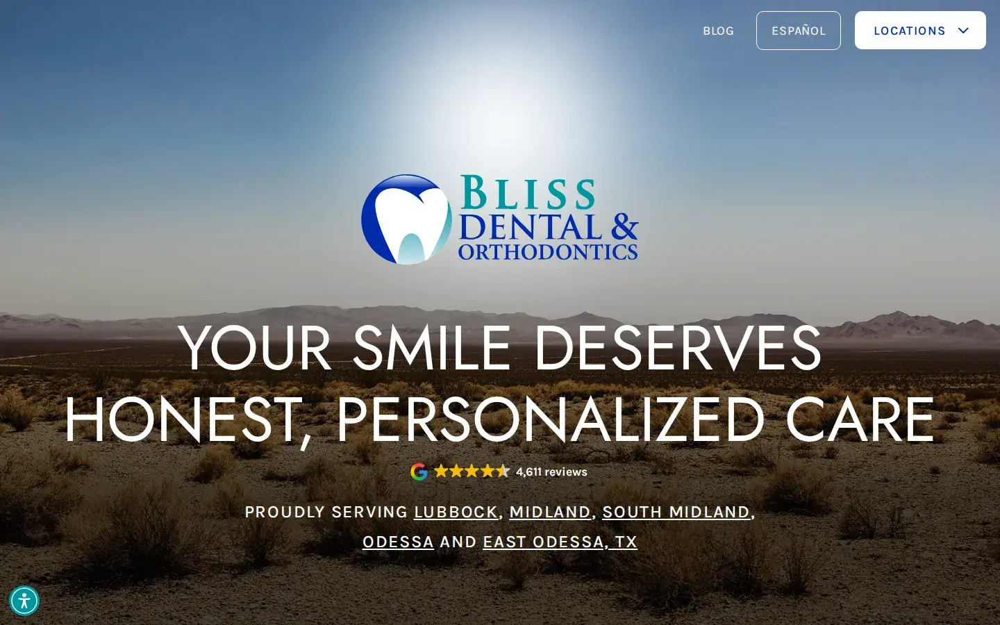 Homepage preview of Bliss Dental and Orthodontics: Lubbock